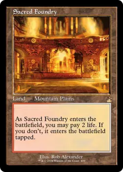 Sacred Foundry (Ravnica Remastered) - Retro Frame - NM Pack Fresh MTG - Image 1