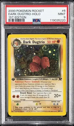 2000 POKEMON ROCKET 1ST EDITION #6 DARK DUGTRIO-HOLO PSA 9 - Image 1