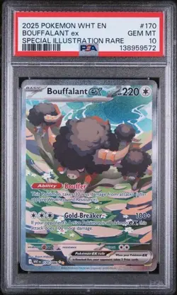 Bouffalant ex 170/086 Pokemon TCG Sv: White Flare Illustration Rare Holo PSA 10 - Image 1