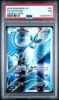2016 POKEMON XY GENERATIONS #25 FULL ART/ARTICUNO PSA 7 - Image 1