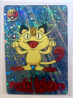 MEOWTH Pocket Monsters Pokemon Japanese Anime Vending Foil Prism Sticker NM - Image 1
