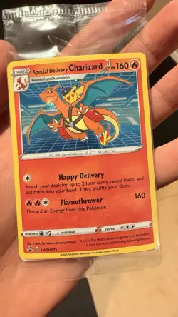 Pokemon TCG Special Delivery Charizard Promo Card Sealed SWSH075 - Image 1