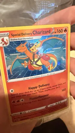 Pokemon TCG Special Delivery Charizard Promo Card Sealed SWSH075 - Image 3
