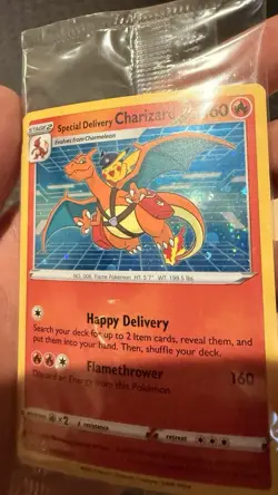 Pokemon TCG Special Delivery Charizard Promo Card Sealed SWSH075 - Image 4