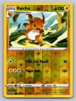 Raichu 066/202 Rare Sword & Shield Pokemon Reverse Holo Near Mint - Image 1