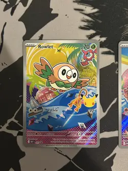 Pokemon First Partner Illustration Collection Gen 7 Litten Rowlet Popplio Set NM - Image 2