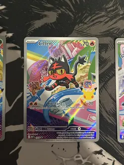 Pokemon First Partner Illustration Collection Gen 7 Litten Rowlet Popplio Set NM - Image 3