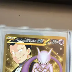 Pokemon Destined Rivals Team Rocket’s Mewtwo ex 240/182 Gold Hyper Rare NM - Image 3
