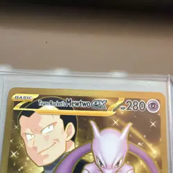 Pokemon Destined Rivals Team Rocket’s Mewtwo ex 240/182 Gold Hyper Rare NM - Image 4