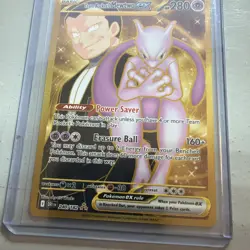 Pokemon Destined Rivals Team Rocket’s Mewtwo ex 240/182 Gold Hyper Rare NM - Image 5