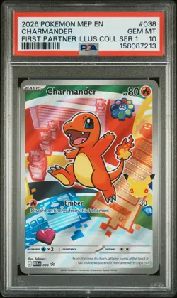 2026 POKEMON MEP EN-ME BLACK STAR PROMO #038 CHARMANDER PSA 10 - Image 1