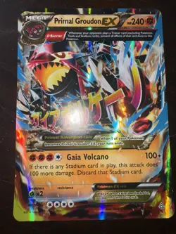 Pokemon Primal Groudon EX Jumbo Holo Card 086/160 - Image 1