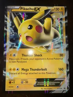 Pokemon Pikachu EX Jumbo Oversized Card XY174 Black Star Promo - Image 1
