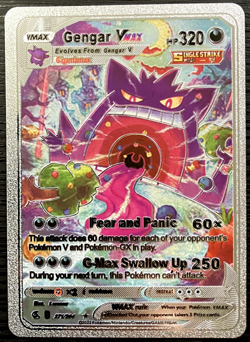 Gengar Vmax Silver Foil Fan Art Vinyl Collector Pokemon Card Costumed - Image 1