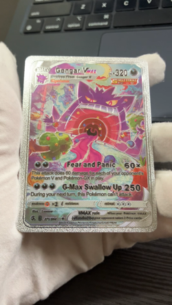 Gengar Vmax Silver Foil Fan Art Vinyl Collector Pokemon Card Costumed - Image 2