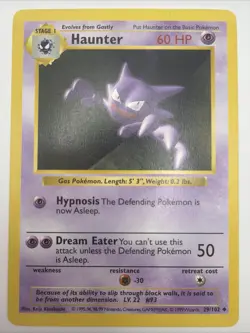 Pokemon TCG Haunter 29/102 Base Set Shadowless Uncommon LP - Image 1