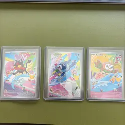 Pokemon First Partner Illustration Series 1 Gen 7 Litten Popplio Rowlet - Image 1