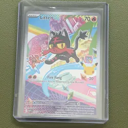 Pokemon First Partner Illustration Series 1 Gen 7 Litten Popplio Rowlet - Image 2