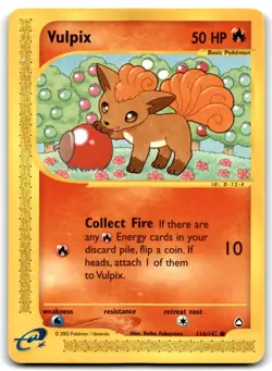 Vulpix 2003 Pokemon Aquapolis Common #116/147 - MP - Image 1