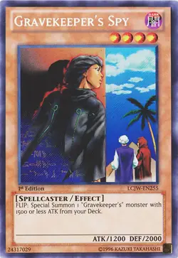 Lightly Played Gravekeeper's Spy - LCJW-EN255 - Secret Rare - 1st Edition - YuGi - Image 1