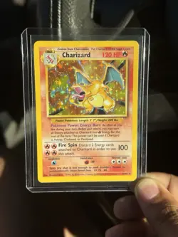 Pokemon TCG Charizard Base Set Holo Unlimited Rare Card 4/130 LP Condition - Image 1