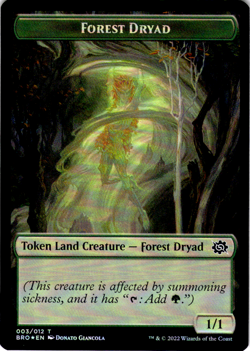 Powerstone // Forest Dryad Double-Sided Token The Brothers' War NM Foil - Image 2