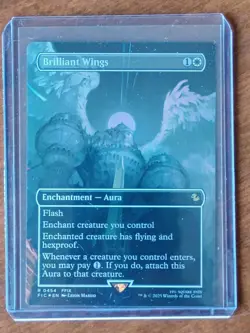 Brilliant Wings, Borderless Art Foil - 0454, Final Fantasy Commander, MTG NM - Image 1