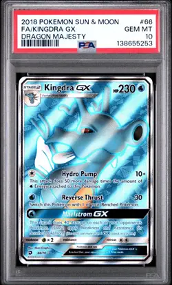 Pokemon Kingdra GX 66/70 Full Art SM Dragon Majesty PSA 10 GEM MINT - Image 1