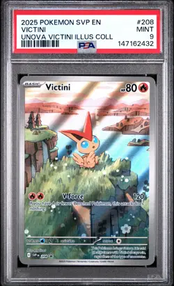 PSA 9 - 2025 POKEMON SVP EN UNOVA VICTINI ILLUSTRATION COLLECTION #208 VICTINI - Image 1