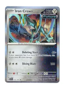 Iron Crown 132/191 - Reverse Holo Rare - Pokemon TCG SV08: Surging Sparks NM - Image 1