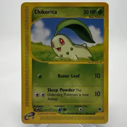 Pokemon Chikorita 100/165 Expedition Base Set E-Reader Common 2002 TCG - Image 1