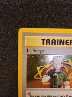 Pokemon TCG Lt. Surge 017/132 Gym Heroes Trainer Holo Rare Swirl - Image 2