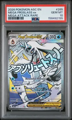 2026 POKEMON ASC EN-ASCENDED HEROES MEGA ATTACK RARE MEGA FROSLASS EX PSA 10 - Image 1
