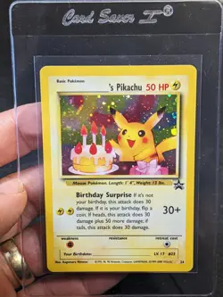 Pokemon Birthday Pikachu 24 Black Star Holo WOTC Promo NM Near Mint Vintage Card - Image 1
