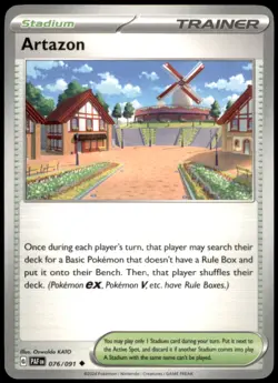 Artazon 076/091 SV: Paldean Fates Regular NM Pokemon TCG - Image 1