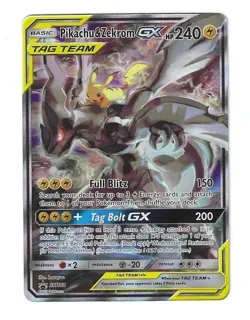 Pikachu & Zekrom GX SM168 Black Star Promo Pokemon Card Holo - Image 1