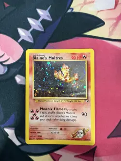 Pokemon TCG Gym Heroes 1/132 Holo Rare Card Blaine's Moltres - Image 1