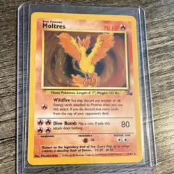 MOLTRES 1999 POKEMON TCG FOSSIL HOLO RARE UNLIMITED 12/62 70 HP EN - Image 1