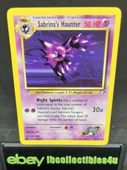 Sabrina's Haunter 58/132 Gym Heroes WOTC Pokemon Card Regular Uncommon 2000 LP - Image 1