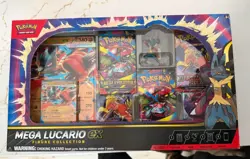 POKEMON TRADING CARD GAMES MEGA LUCARIO EX FIGURE COLLECTION BOX - Image 1