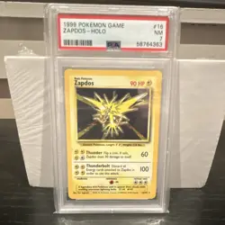 Pokemon Zapdos Pokemon TCG Base Set 16/102 Holo Rare English PSA 7 1999 - Image 1