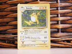 Pokemon RAICHU 14/102 | HOLO RARE | LP Light Play | Base Set | 1999 - Image 2