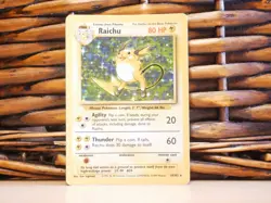 Pokemon RAICHU 14/102 | HOLO RARE | LP Light Play | Base Set | 1999 - Image 3
