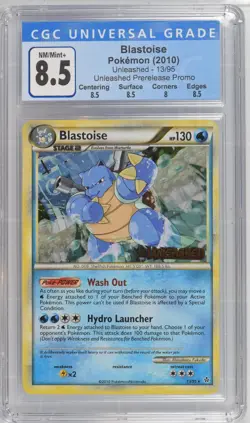 Pokemon PRERELEASE BLASTOISE 13/95 HOLO CGC 8.5 | NM/Mint+ | Unleashed | 2010 - Image 3