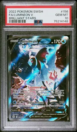 Pokemon LUMINEON V 156/172 PSA 10 FULL ART | Gem Mint | Brilliant Stars | 2022 - Image 1