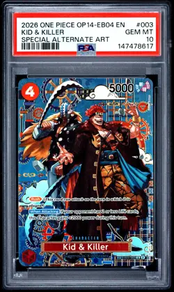 One Piece Kid Killer EB01-003 PSA 10 | Gem Mint | EB04 Azure Sea's Seven | 2026 - Image 1
