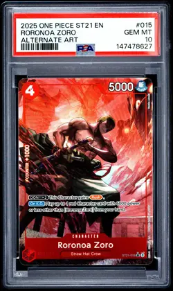 One Piece Roronoa Zoro ST21-015 Alt PSA 10 | ST21 Starter Deck EX GEAR5 | 2025 - Image 1