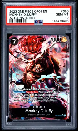 One Piece Luffy OP04-090 PSA 10 | Gem Mint | OP04 Kingdoms of Intrigue | 2023 - Image 1