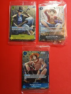 3x ONE PIECE TIN PROMO SET Vol 2 - THREE BROTHERS Promos English P-075,074,& 073 - Image 1