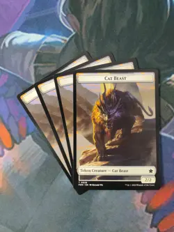 Cat Beast / Dragon Token x 4 | Foundations | NM | MTG - Image 1